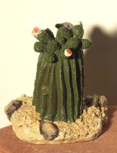 Mini Southwestern Cactus Indian Boy Miniature Cast Resin Figures 