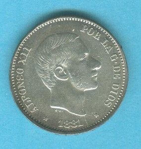 Spain Philippines 1881 Fifty Centavos Alfonso XII 104