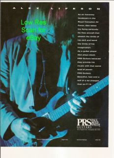 Alex Lifeson of Rush PRS Guitar 1994 Picture Ad