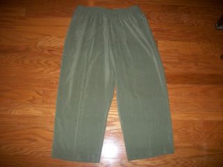 Womens Alfred Dunner Elastic Waist Green Pants 20W