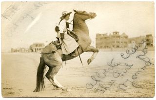 Alberta Claire Cowgirl The Girl from Wyoming Signed 1910s RPPC 