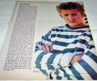 Alex Winter Clipping Article Pin Up Lost Boys Bill & Teds Excellent 