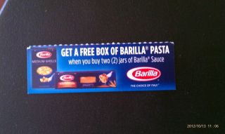   Box Barilla Pasta When You Buy 2 Jars of Barilla Sauce Coupons