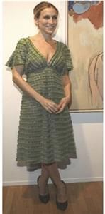 1290 Alice Temperley London Moss Green Mini Moon Nefertiti Dress Size 