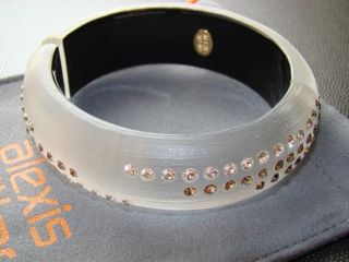 Alexis Bittar Silver Lucite with Crystal Bracelet New $275