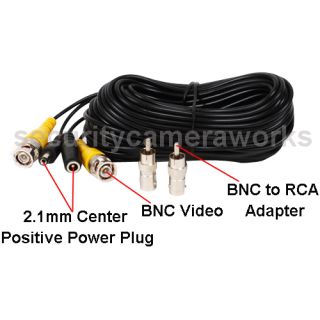   100ft BNC CCTV Video Power Cable CCD Security Camera DVR Wire Cord b3n