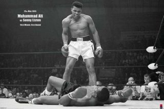 Muhammad Ali vs Sonny Liston KNOCKOUT 1965 Poster (Horizontal)