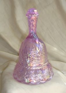 Boyd 6 Santa Bell Alexandrite Carnival Glass Christmas Bell