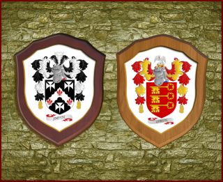 Family Crest Coat of Arms Wooden Shield Medium Size