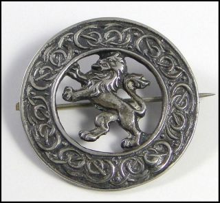   Scottish Silver Lion Rampant Brooch by Robert Allison Fully H M