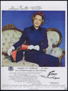 1949 Alexis Smith Photo Evans Purse Handbag Vintage Print Ad