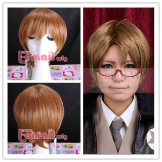 Alfred F Jones APH Axis Powers Brown Short COS Cosplay Hair Wig RW72 