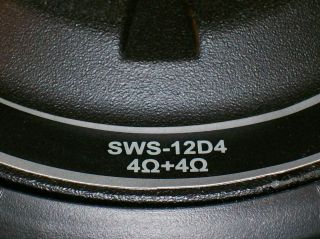 Alpine SWS 12D4 12 Subwoofer Speaker Type s 1500 Watt Peak No Box 