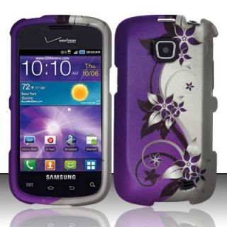 Purple Sil Vine Rubberized Hard Case Cover for Samsung Galaxy Proclaim 