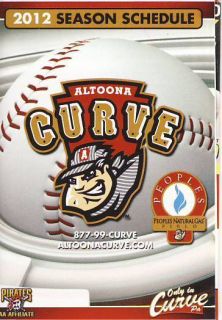 2012   ALTOONA CURVE   Baseball Pocket Schedule   Minor League