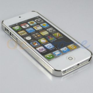 Silver Luxury Brushed Metal Aluminum Chrome Hard Case for iPhone 5 5g 