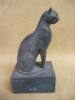   Museum Bronzed Look Cat Statue Sculpture Figurine Alva Studios