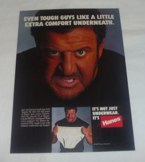 1988 Lyle Alzado Ad Page Hanes Underwear