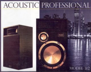 Acoustic Professional Speakers Model 312 Pair NEW