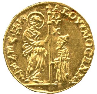   ITALY Venice Gold Zecchino Ducat of Doge Alvise Moncenigo 1700 1709