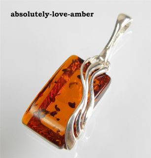 Genuine Natural Baltic Amber Pendant Sterling Silver 925