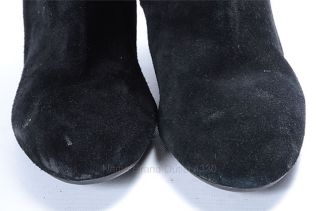 Nine West Black 9 5 Suede Amelie Wedge Gathered Knee High Boot Shoe 