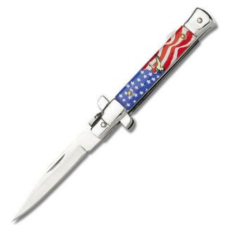 Flying Eagle and American Flag Stiletto Pocket Knife