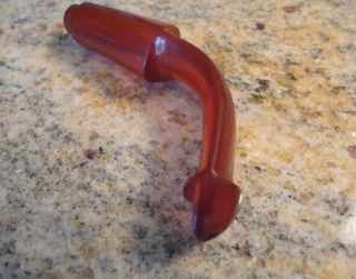 Antique Honey Amber Peterson Lip Curved UNSMOKED Vintage Pipe Stem Bit 