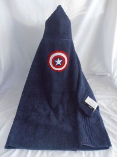 Captain America Hooded Bath Towel Baby Toddler Youth NWT