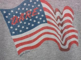 American Flag Dare Mundy Township Michigan Drug Edu T Tee Shirt Gray 