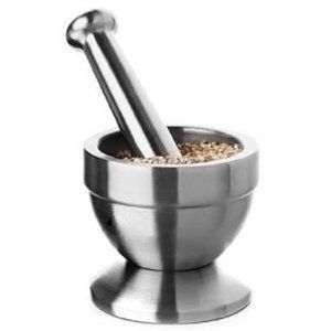 Amco Mortar and Pestle Stainless Steel Grinder Grinding Kitchen Tools 