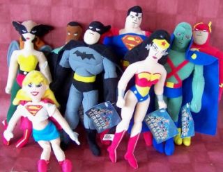 Lot of 8 DC Warner bros Store Bean Bag Plush Figures Batman, Superman 