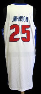 2007/08 Detroit Pistons Amir Johnson #25 Game Used White Home Jersey 