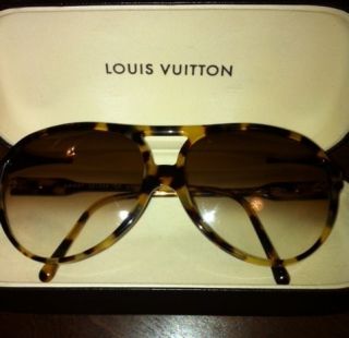 Authentic Louis Vuitton Amory Tortoise Aviator Sunglasses
