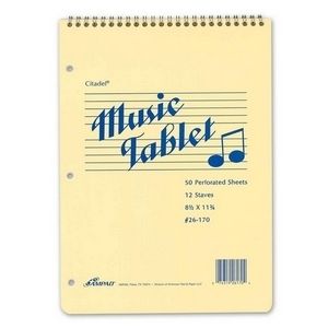 Ampad 26 170 12 Staves Music Notebook 50 Sheet s 15lb 8 5 x 11 1 