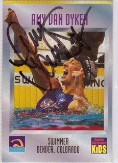 Autographed Amy Van Dyken USA Olympic Swim Team Card
