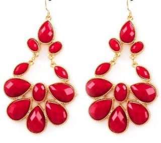 Amrita Singh Very Beautiful Red Chandelier Light Weight Earrings New 
