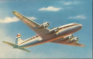 North American Airlines DC 4 Postcard Airline Issue 108 1
