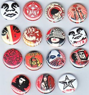Obey Giant 1 Badges x15 Street Art Graffiti Andre The