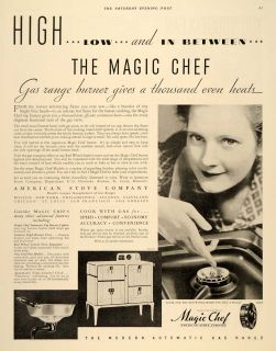  ad magic chef automatic gas range american stove original advertising