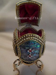  Anastasia Phantom of The Opera Mother of Pearl Russian Egg w Necklace