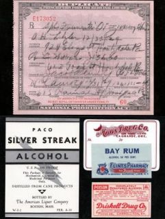 1929 New Years Eve Prohibition Whiskey Prescription Bar Rum Pharmacy 