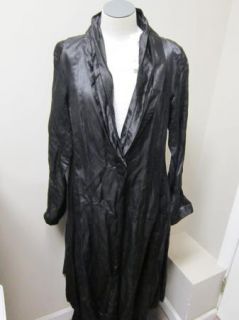Eileen Fisher Steel Satin Shawl Collar Coat M $498
