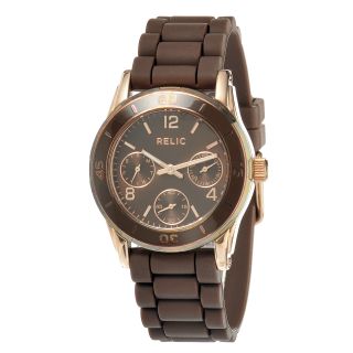   Brown and Rose Gold Tone Multifunction Womens Watch ZR15654
