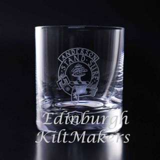 MacDougal Clan Crested Crystal Whiskey Glass Burns Crystal Whisky 