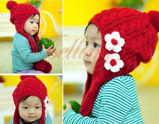 Fashion Flower Cute Knit Style Baby Girl Toddler Crochet Handmade 