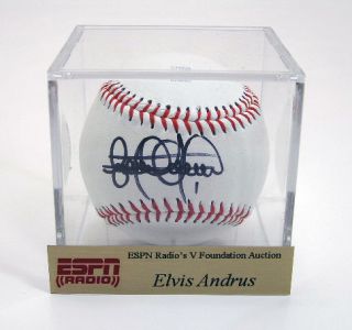 Elvis Andrus Signed Rawlings Baseball Texas Rangers