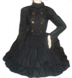 Steampunk Gothic Military Bustle Dress with Gears