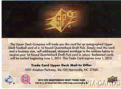   SPx QB Draft Trade Card Auto Andrew Luck Robert Griffin III UDA
