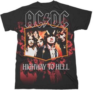   Highway to Hell Music Tee Brian Johnson Angus Young Bon Scott